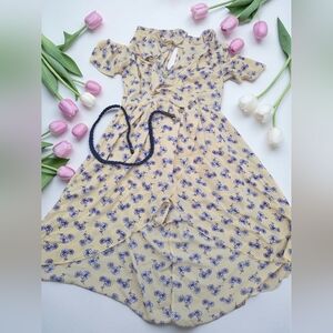 *0904 Beautees floral dress romper Girls size 12
